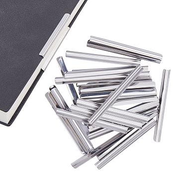 30Pcs 430 Stainless Steel Notebook Edge Clips, Stainless Steel Color, 50x5x4mm