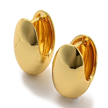 Egg Hoop Earrings, Brass Jewelry for Women, Cadmium Free & Lead Free, Real 18K Gold Plated, 20.5x12mm