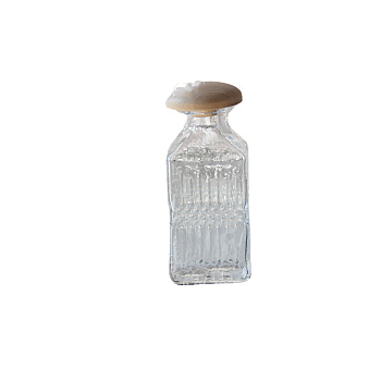 Rectangle Miniature Glass Empty Bottle Ornaments, Mushroom Shaped Wood Stopper, Micro Landscape Garden Dollhouse Accessories, Photography Props Decorations, White, 20x43mm