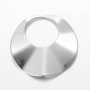 Flat Round 201 Stainless Steel Pendants, Stainless Steel Color, 25x1.5mm, Hole: 12mm
