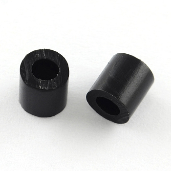 Melty Mini Beads Fuse Beads Refills, Tube, Black, 3~3.3x2.5~2.6mm, about 40000pcs/500g