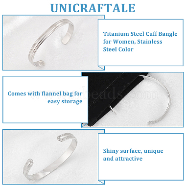 unicraftale 1женский браслет-манжета из титановой стали из поликарбоната(BJEW-UN0001-41P)-5