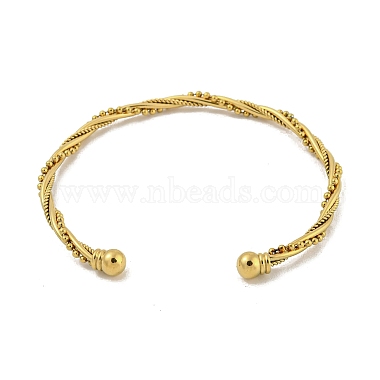 304 Stainless Steel Twisted Open Cuff Bangles for Women(BJEW-E100-07G)-3