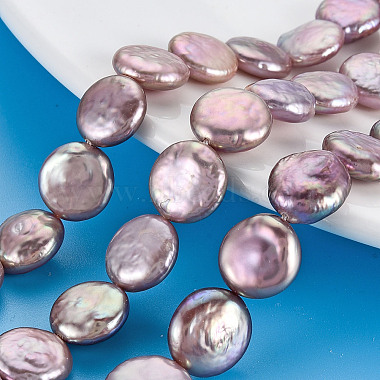 Lavender Flat Round Keshi Pearl Beads