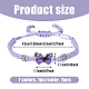 7Pcs 7 Colors Alloy Butterfly Link Bracelet(BJEW-FI0001-81)-10