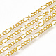 Brass Coated Iron Figaro Chain Necklace Making(MAK-T006-03G)-2