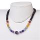 Natural Amethyst and Mixed Gemstone Beaded Necklaces(NJEW-JN01753-03)-3