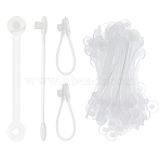 300Pcs PP Plastic Price Tag Chains, Fastener Hang Tag Snap Lock Pins, Clear, 54x8x5mm, Hole: 3mm, 300pcs/set(FIND-FH0011-69A)