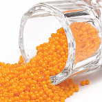 12/0 FGB Grade A Round Glass Seed Beads, Baking Paint, Orange, 2.3x1.5mm, Hole: 1mm, about 48500pcs/pound(SEED-N001-A-1003)