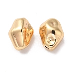 Brass Beads, Cadmium Free & Nickel Free & Lead Free, Nuggets, Real 18K Gold Plated, 7x5x4mm, Hole: 0.9mm(KK-G465-05G)