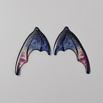Translucent Resin Glitter Powder Pendants, Wing Charms, Medium Blue, 48x34x2mm, Hole: 1.2mm(X1-RESI-TAC0018-18E)