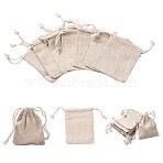 Cotton Packing Pouches Drawstring Bags, Gift Sachet Bags, Muslin Bag Reusable Tea Bag, Wheat, 10x8cm(ABAG-R011-8x10)