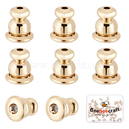 60Pcs Rack Plating Brass Bullet Ear Nuts, Long-Lasting Plated, Cadmium Free & Lead Free, Golden, 6x5mm, Hole: 0.8mm(KK-BBC0004-45)