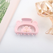 Cute Bear Cellulose Acetate Claw Hair Clips, for Women Girl Thick Hair, Pearl Pink, 60x84x43mm(PW-WG62766-02)