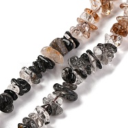 Natural Rutilated Quartz Beads Strands, Chip, 4~17x4~10x1~8mm, Hole: 0.8~1mm, about 15.35~16.14 inch(39~41cm)(G-L610-A17-01)