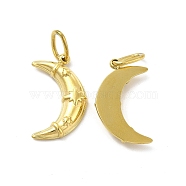 Ion Plating(IP) 304 Stainless Steel Pendants, with Jump Ring, Moon with Star Charm, Real 14K Gold Plated, 22.5x14x3.5mm, Hole: 3.5mm(STAS-F284-04G)