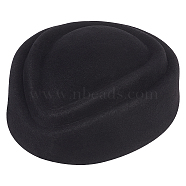 Wool French Beret for Women, Artist Hat, Black, 210x180x90mm(AJEW-WH0083-84)