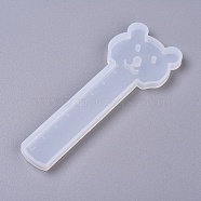 DIY Bear Ruler Silicone Molds, Resin Casting Molds, For UV Resin, Epoxy Resin Jewelry Making, White, 113x40.2x6mm, Inner Size: 105x37mm(DIY-G014-07)