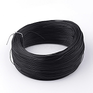 Iron Wires, with Rubber Covered, Round, Black, 18 Gauge, 1mm, about 1148.29 Feet(350m)/Roll(MW-T001-02)