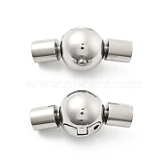 304 Stainless Steel European Clasps, Stainless Steel Color, Round, 20.5x10mm(STAS-Z115-04P-09)