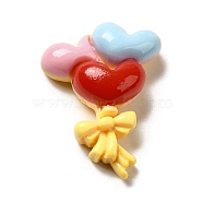Valentine's Day Theme Opaque Resin Decoden Cabochons, Balloon, 28x21.5x8.5mm(RESI-G092-01E)