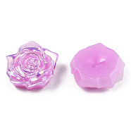 Opaque ABS Plastic Cabochons, AB Color Plated, Rose, Violet, 18x17x6.5mm(KY-N021-01-A04)