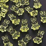 Transparent Acrylic Beads, Rabbit, Yellow, 24.5x14.5x11mm, Hole: 2.5mm, about 300pcs/500g(MACR-S373-81-B06)