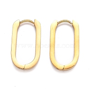 304 Stainless Steel Huggie Hoop Earrings, Oval, Golden, 21.5x12x3mm, Pin: 1mm(STAS-H156-11C-G)