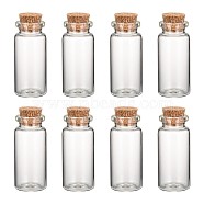 Glass Jar Bead Containers, Corked Bottles, Clear, 22x50mm, Capactiy: about 10ml(0.34 fl. oz)(X-CON-Q005)