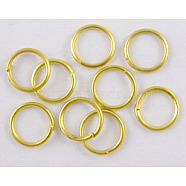 Brass Jump Rings, Open Jump Rings, Cadmium Free & Nickel Free & Lead Free, Golden, 7x1mm, 18 Gauge, Inner Diameter: 5mm, about 4000pcs/500g(JRC7mm-G-NR)