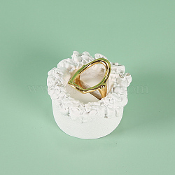 Column Resin Single Ring Display Holder, Jewelry Stands for Finger Rings Storage, photo props, White, 4.35x4.6x2.5cm, Groove: 1.95x0.35cm(ODIS-A012-01)