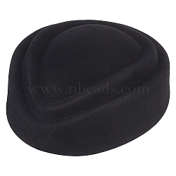 Wool French Beret for Women, Artist Hat, Black, 210x180x90mm(AJEW-WH0083-84)