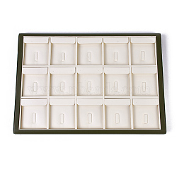 PU Leather Earring Displays, with Wood, Antique White, 35.5x25.2x1.9cm(EDIS-J002-02)