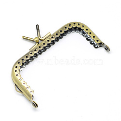 Iron Purse Frame Handle for Bag Sewing Craft Tailor Sewer, Antique Bronze, 75x125x12mm, Hole: 1.5mm, pin: 3mm(FIND-T008-085AB)