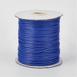 Eco-Friendly Korean Waxed Polyester Cord, Blue, 2mm, about 90yards/roll(80m/roll)(YC-P002-2mm-1161)