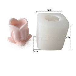 Tulip Food Grade Silicone Candle Molds, For Candle Making, White, 5x5x5cm(PW-WG95690-01)