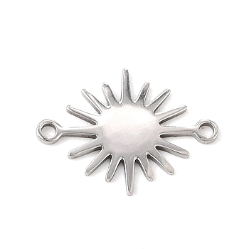 201 Stainless Steel Connector Charms, Sun Links, Stainless Steel Color, 18x13.5x1mm, Hole: 1.4mm