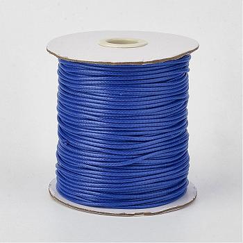 Eco-Friendly Korean Waxed Polyester Cord, Blue, 2mm, about 90yards/roll(80m/roll)