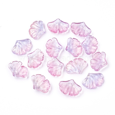 Pink Leaf Glass Pendants