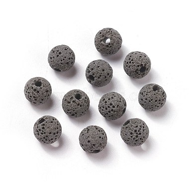 9mm Gray Round Lava Beads