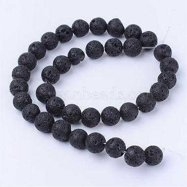 Brins de perles de pierre de lave naturelle(G-Q462-6mm-24)-2