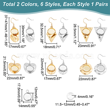 12 Pairs 12 Style Glass Blank Dome Dangle Earrings(EJEW-AB00025)-4