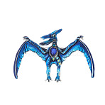 Pterosaurs Alloy Rhinestone Brooch, Blue Dragon Enamel Pin Badge for Backpack Clothes, Antique Silver, 47.5x74mm(JEWB-Z031-01AS)