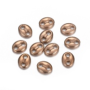 Ion Plating(IP) 304 Stainless Steel Links Connectors, Coffee Bean, Oval, Champagne Gold, 9x7x2mm, Hole: 2mm(STAS-I157-03RG)