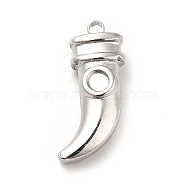 304 Stainless Steel Pendant Cabochons Settings, Dagger Shape, Stainless Steel Color, Tray: 2.5mm, 19.5x9.5x4mm, Hole: 1.5mm(STAS-P312-17P)
