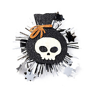 Halloween Theme Candy Bag Felt Alligator Hair Clips, with Iron Clips and Organza, for Child 74x69x16mm(PHAR-L008-01A)