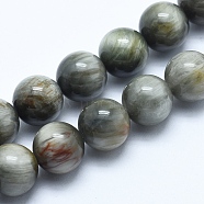 Natural Hawk's Eye Beads Strands, Eagle Eye Stone, Round, 6mm, Hole: 0.8mm, about 72pcs/strand, 15.7 inch(40cm)(G-E483-20-6mm)