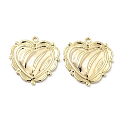 Valentine‘s Day Brass Pendants, Heart, Real 18K Gold Plated, 30x29x2.5mm, Hole: 2.5mm(KK-H462-06G)