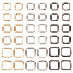 36Pcs 9 Style Iron Square Buckle Ring, Webbing Belts Buckle, for Luggage Belt Craft DIY Accessories, Mixed Color, 21.5~27.5x20~27x3.5~4mm, Inner Diameter: 14.5~20x13~19mm, 4pcs/style(DIY-WR0006-68)