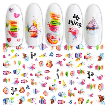 Nail Art Stickers, Self-adhesive, For Nail Tips Decorations, Sweetmeats Pattern, Colorful, 123x80mm